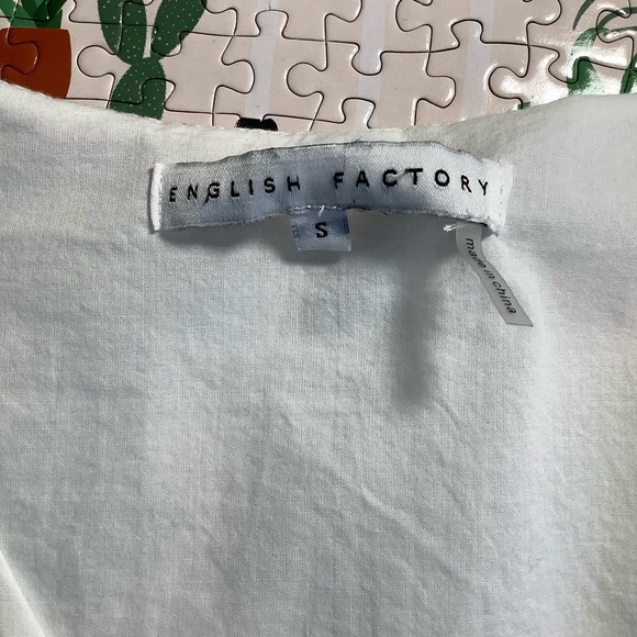 English Factory White Babydoll Dress Ruffled Edge Castlecore Rococo Revival - Picture 5 of 7